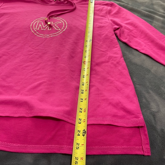 NWT Michael Kors MK Pink Studded Hooded Sweater Size P/L - Picture 10 of 10